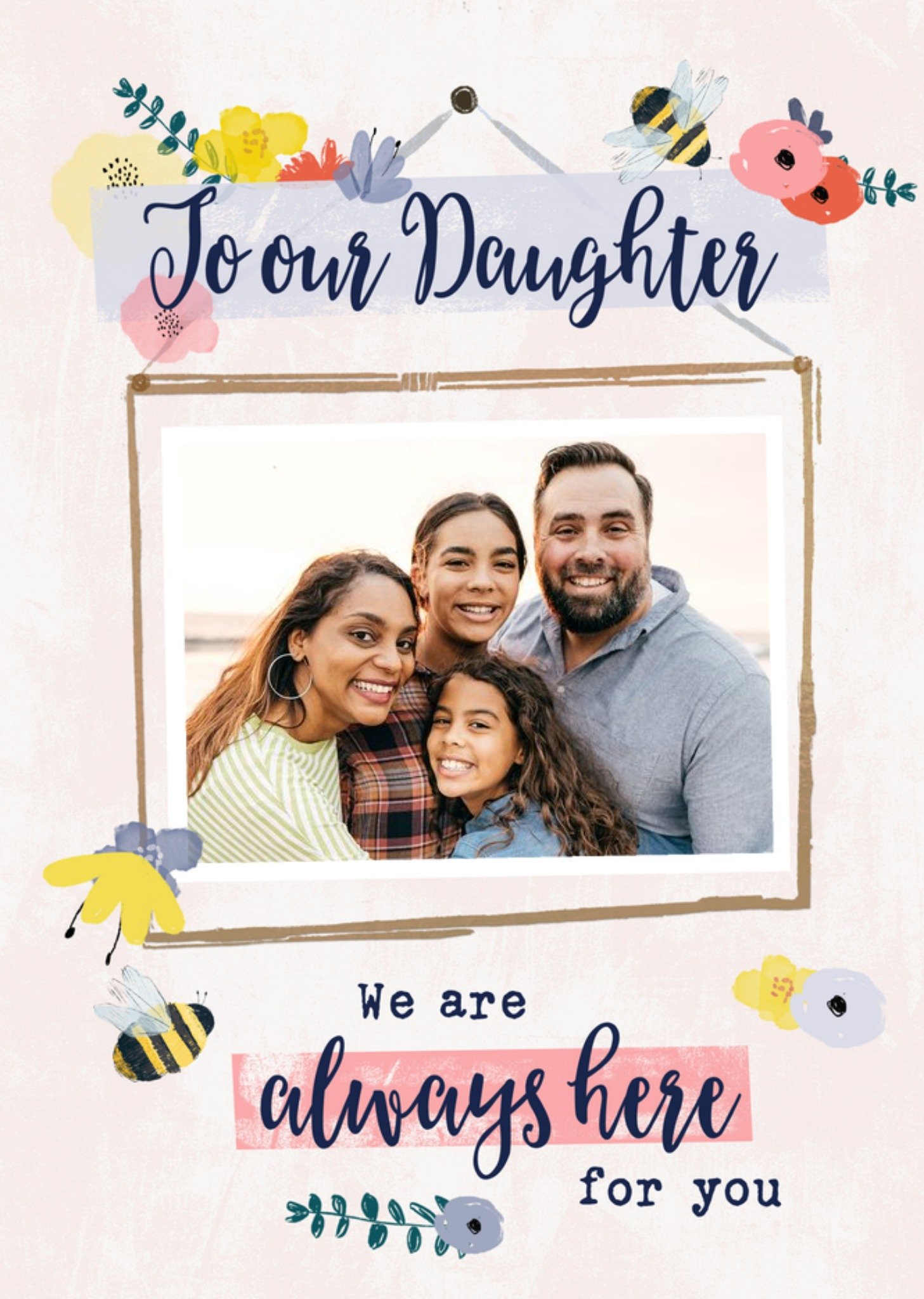 Moonpig Bees Knees Floral Bees Daughter Thinking Of You Card