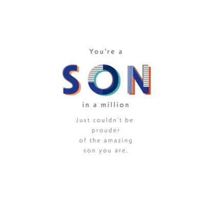 You're A Son In A Million Typography Birthday Card