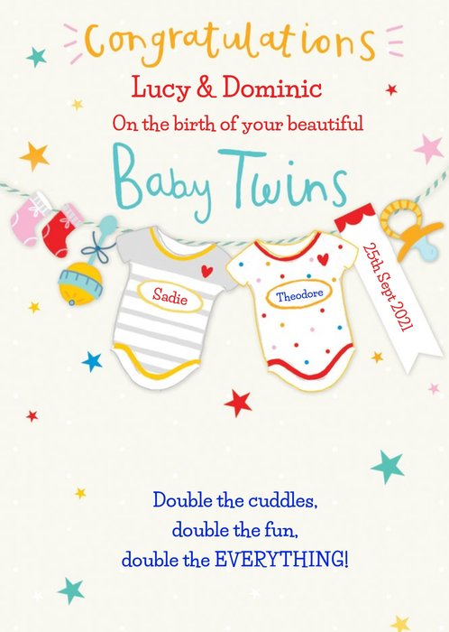 Baby twins card