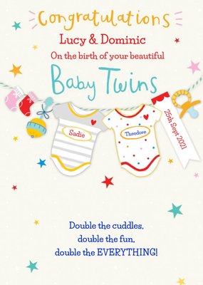 Baby twins card