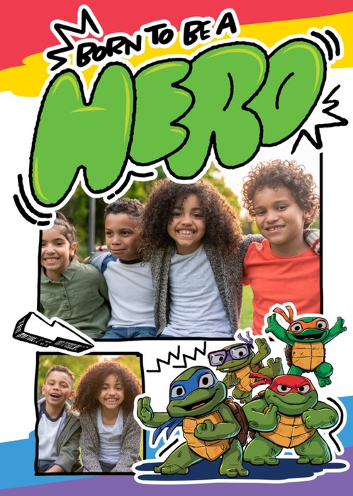 TMNT Mutant Mayhem Born To Be A Hero Photo Upload Birthday Card