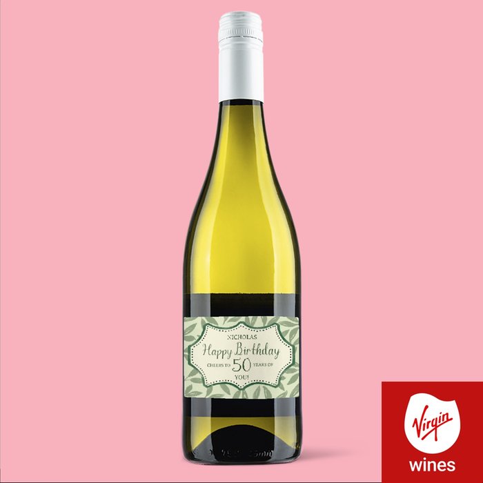 Personalised 50th Birthday Pinot Grigio 75cl