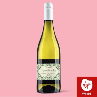 Personalised 50th Birthday Pinot Grigio 75cl