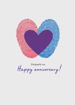 Uniquely Us Fingerprint Anniversary Card  