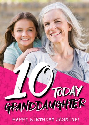 Granddaughter 10th Birthday Photo Upload Card