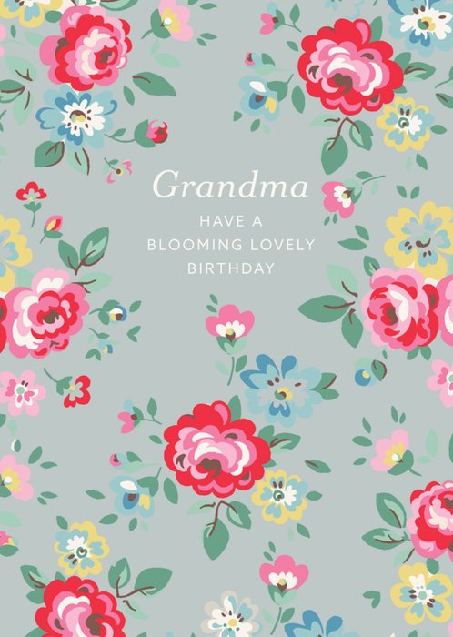 Cath Kidston Grandma Have A Blooming Lovely Birthday Floral Illustrated Birthday Card