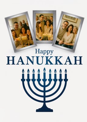 Happy Hanukkah Photo Upload Card