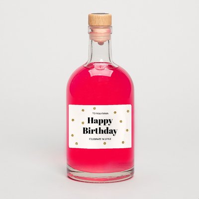 Personalised Happy Birthday Pink Gin 50cl