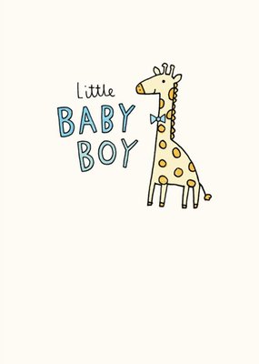 Illustrated Giraffe Little Baby Boy New Baby Card