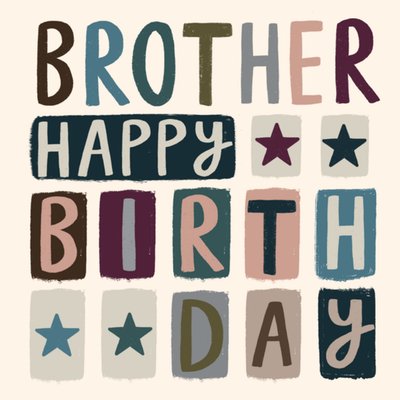 Brother Typography Birthday Card 