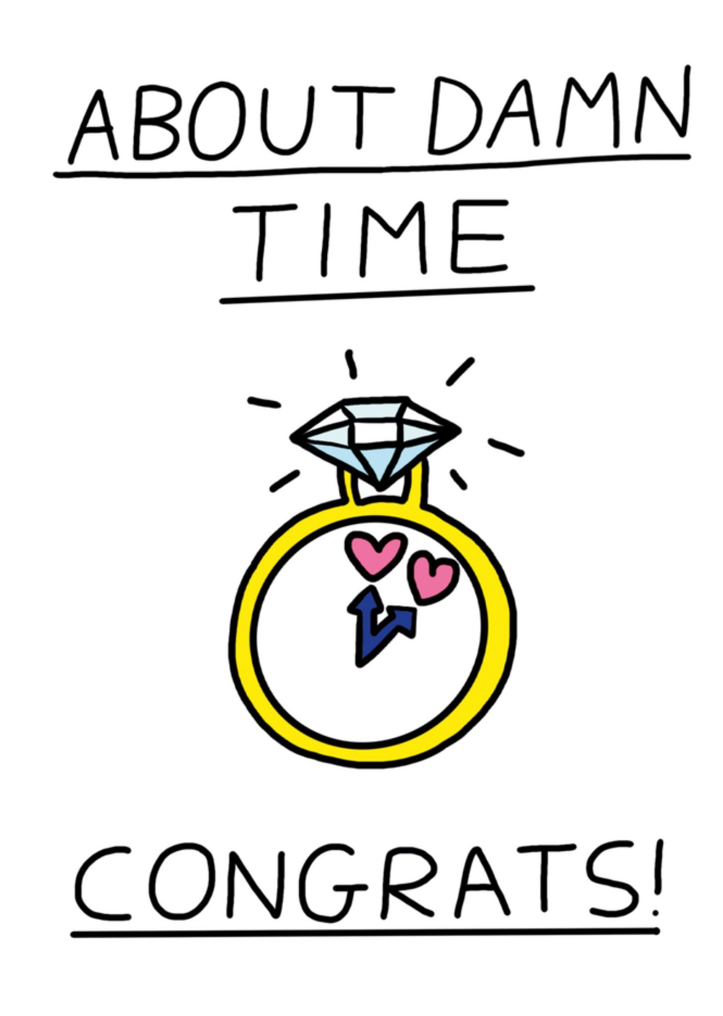 Jolly Awesome Funny About Damn Time Engagement Card