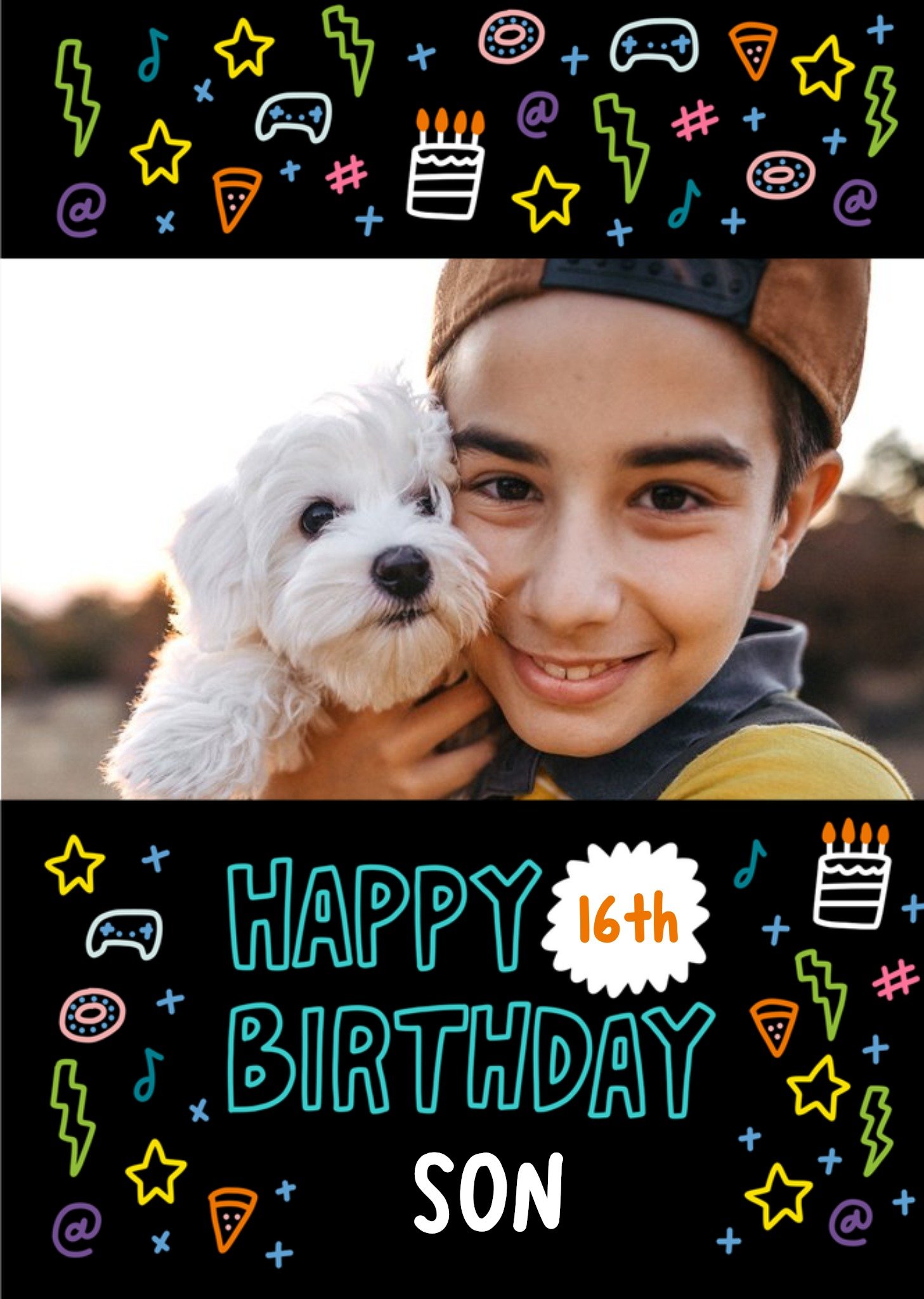 Moonpig Angela Chick Son Editable Age Photo Upload Card