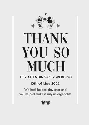 Disney Mickey Mouse Thank You Wedding Card