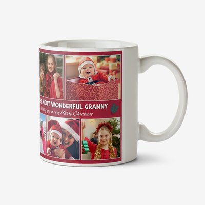 Multi Photo Upload Christmas Mug For Granny