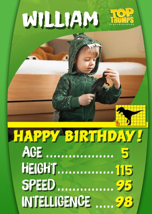 Top Trumps Dinosaur Photo Upload Birthday Card