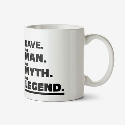 The Man The Myth The Legend Typographic Photo Upload Mug