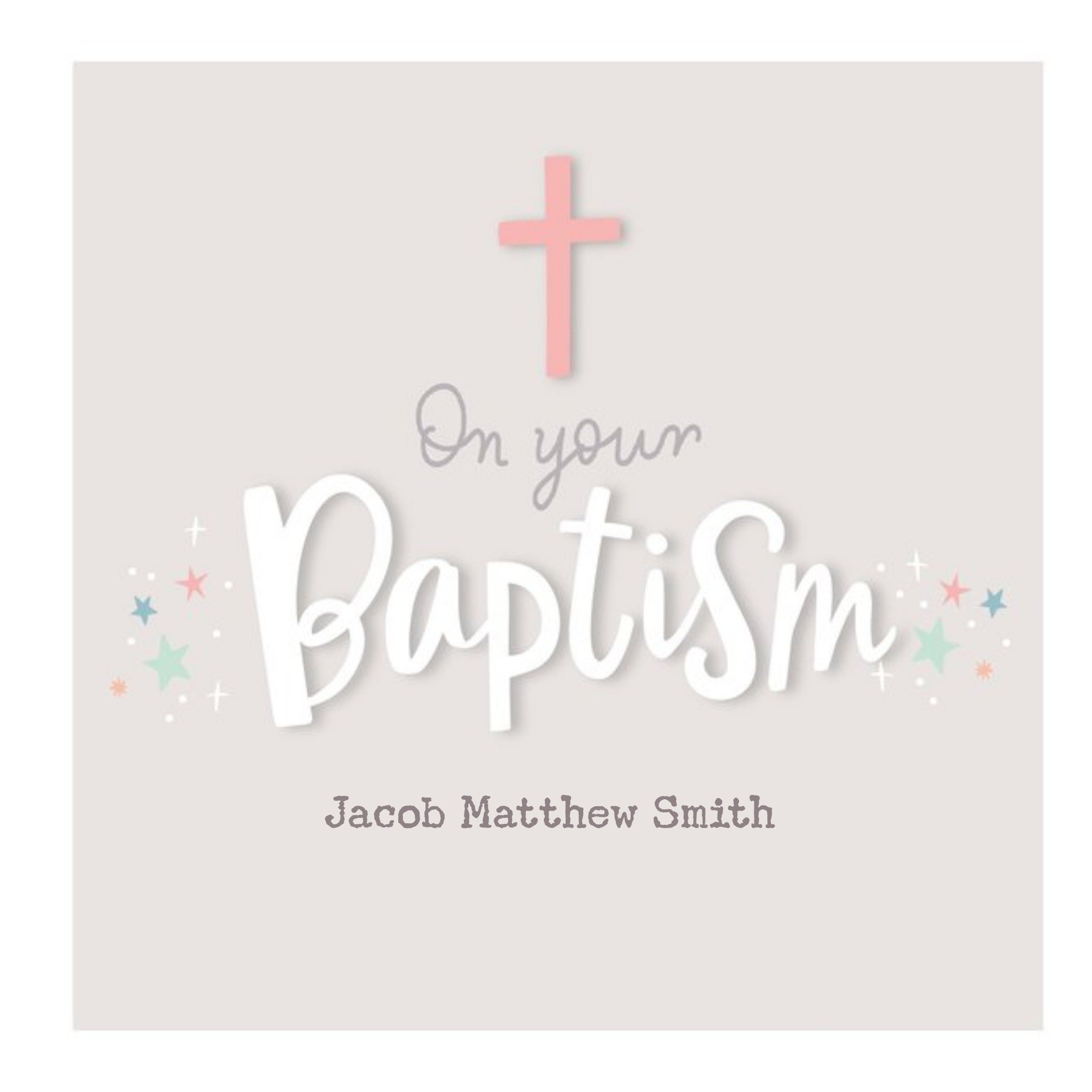 Moonpig Modern Colourful Lettering Christening Religious Male Female Card