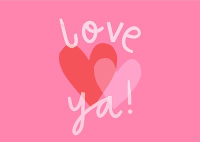 Love Ya Hearts Typographic Card