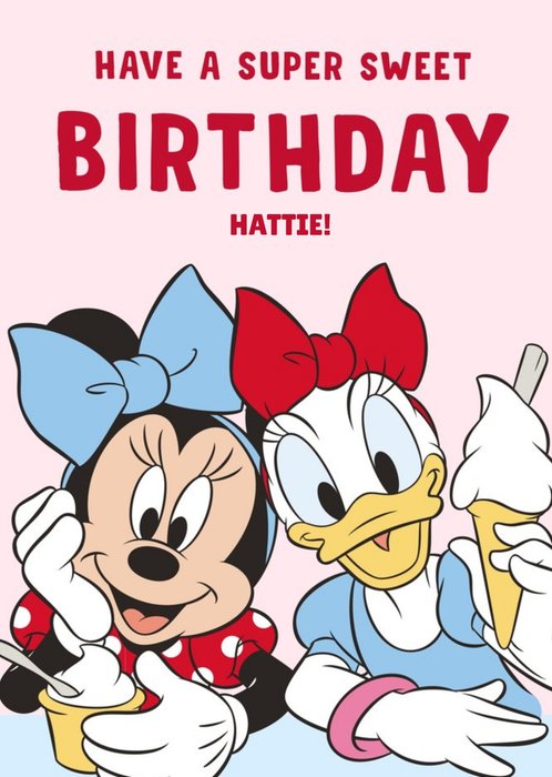 Disney Minnie Mouse And Daisy Duck Super Sweet Birthday Card