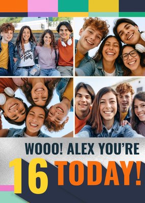 Wooo 16 Today Photo Upload Birthday Card