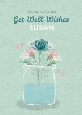 Get well wishes - floral card - traditional card