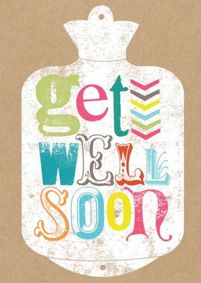 Hot Water Bottle Personalised Get Well Soon Card