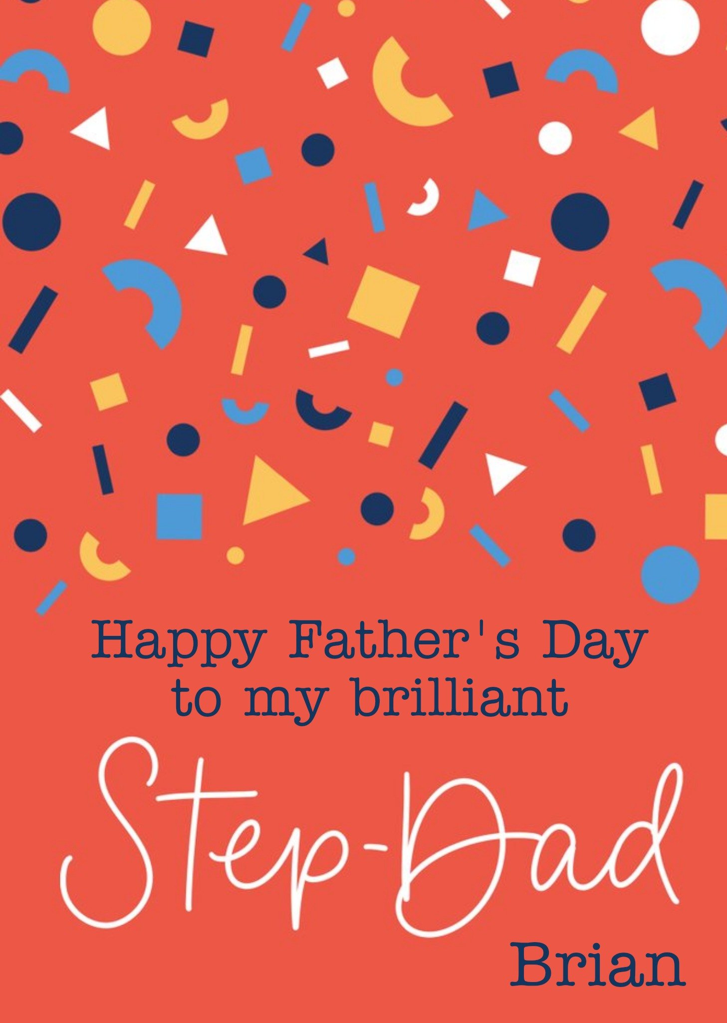 Moonpig Abstract Confetti Brilliant Step Dad Father's Day Card Ecard