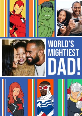 World's Mightiest Dad Photo Upload Father's Day Card