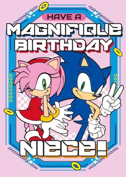 Sega Sonic the Hedgehog Have A Magnifique Birthday Niece Card