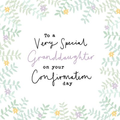 Cute Flower Illustration On your Confirmation Day Card