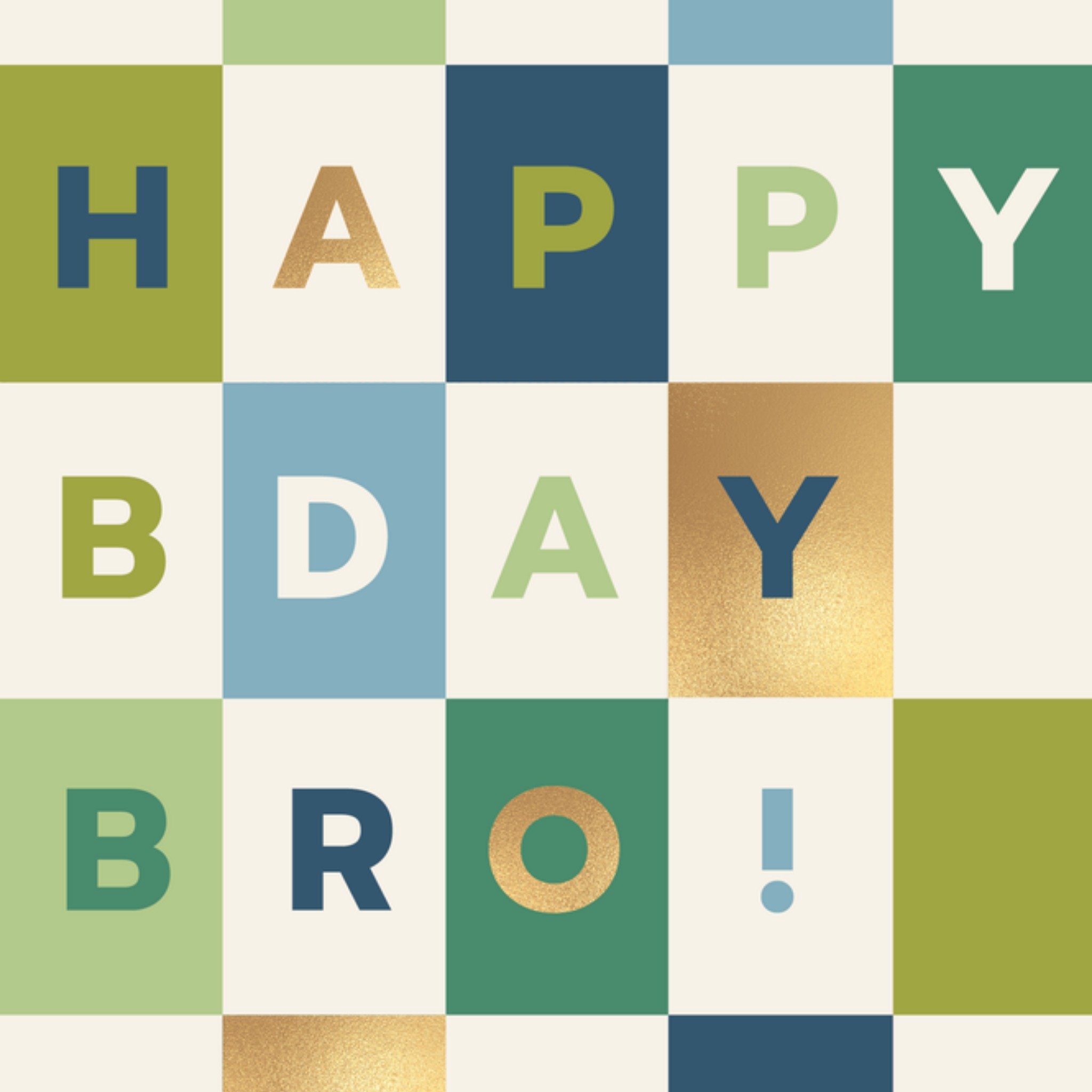 Moonpig Colourful Geometric Blocks Happy Birthday Bro Card