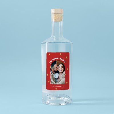Personalised Christmas Spirit Photo Upload Gin 70cl