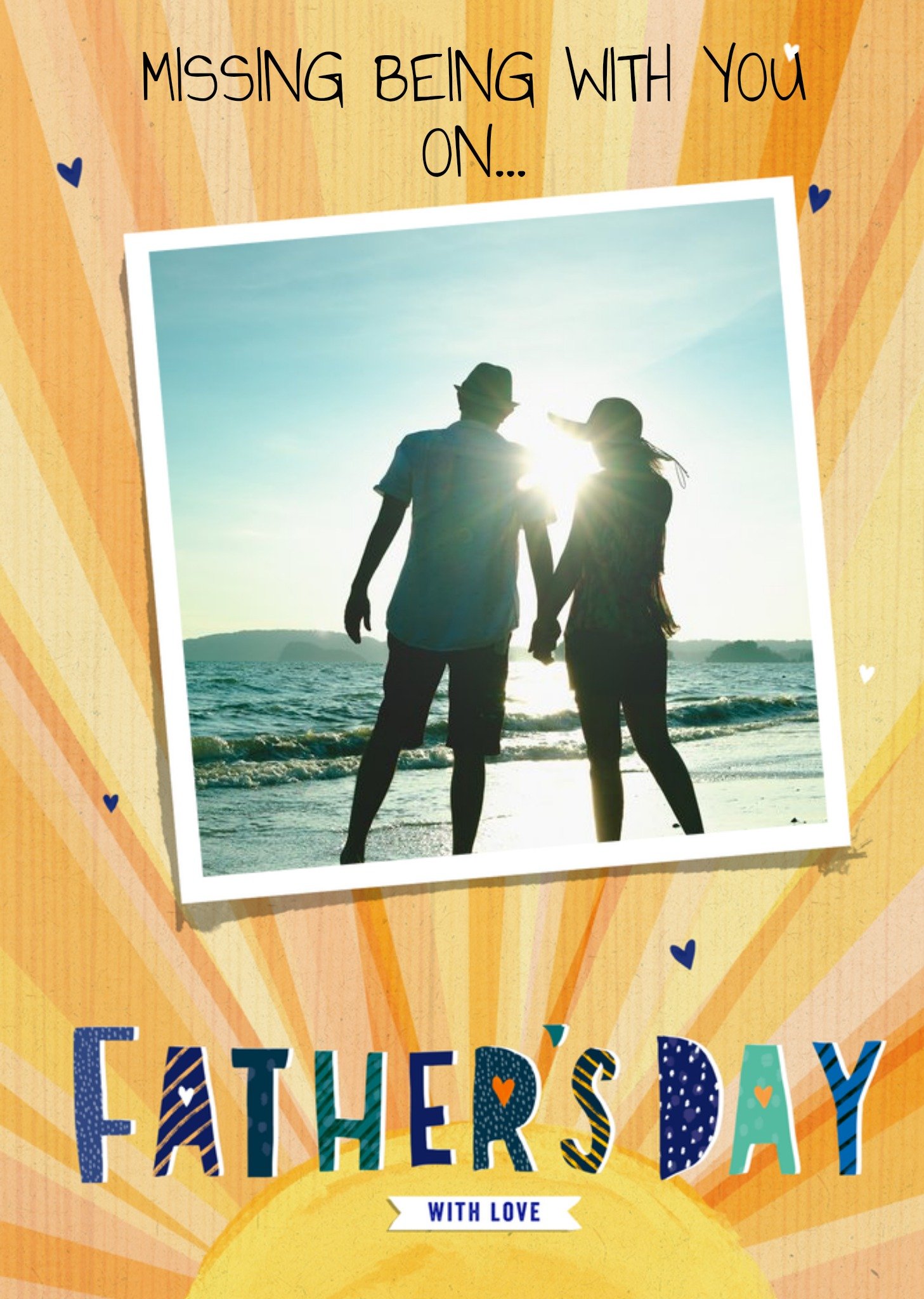 Moonpig Illustrated Sunshine Missing Being With You On Father's Day Photo Upload Card