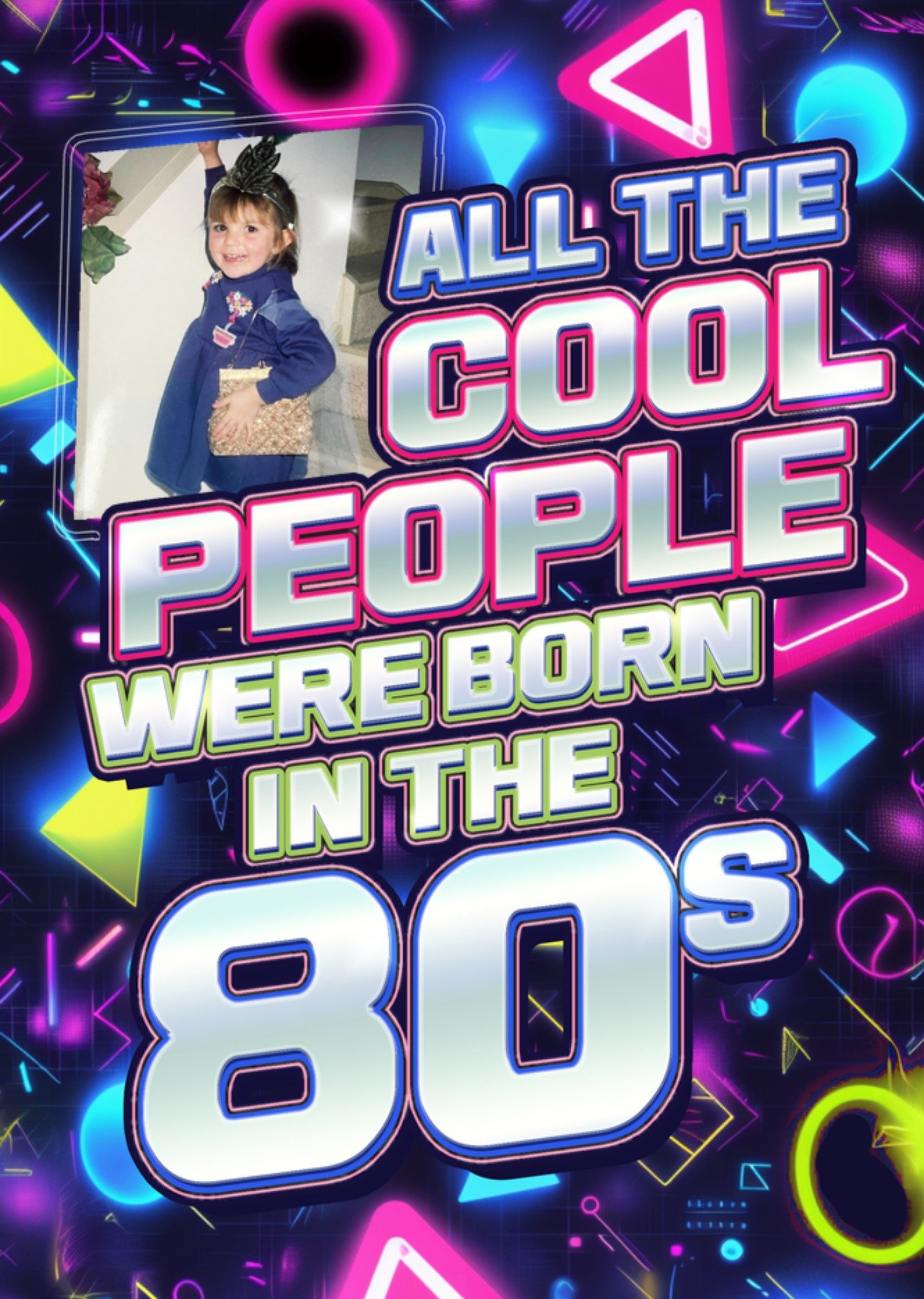 Moonpig All The Cool People Were Born In The 80S Photo Upload Birthday Card