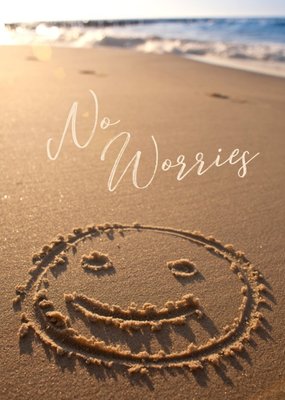 Photographic Smile in Sand Just a Note Card