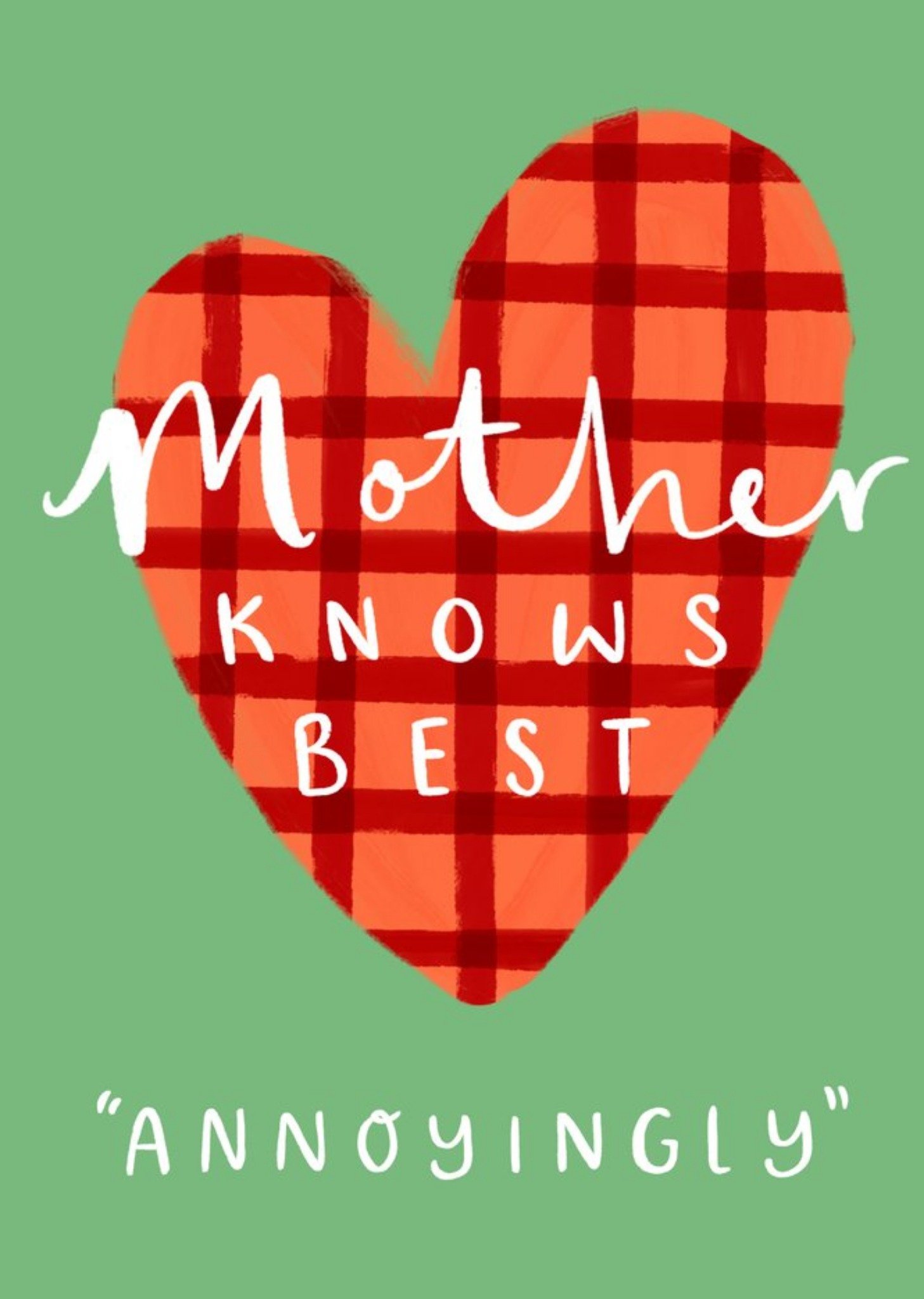 Moonpig Mother Knows Best Typographic Heart Mother's Day Card