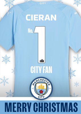 Number 1 Man City F.C Fan Merry Christmas Card