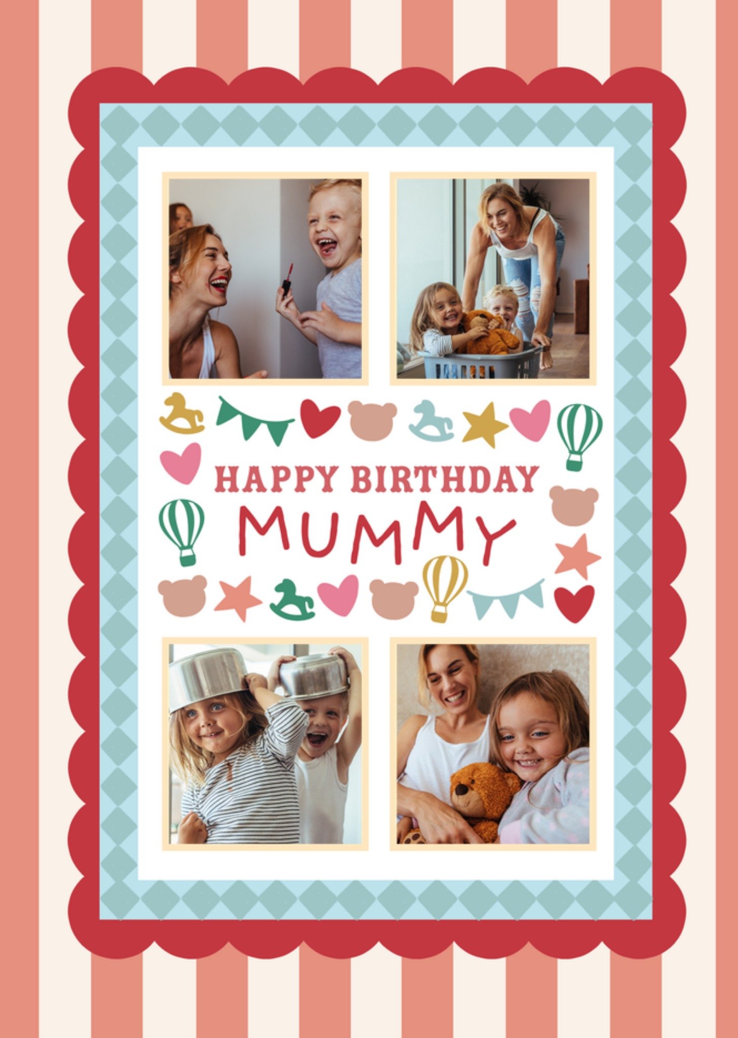 Moonpig Happy Birthday Mummy Illustrated Photo Upload Card