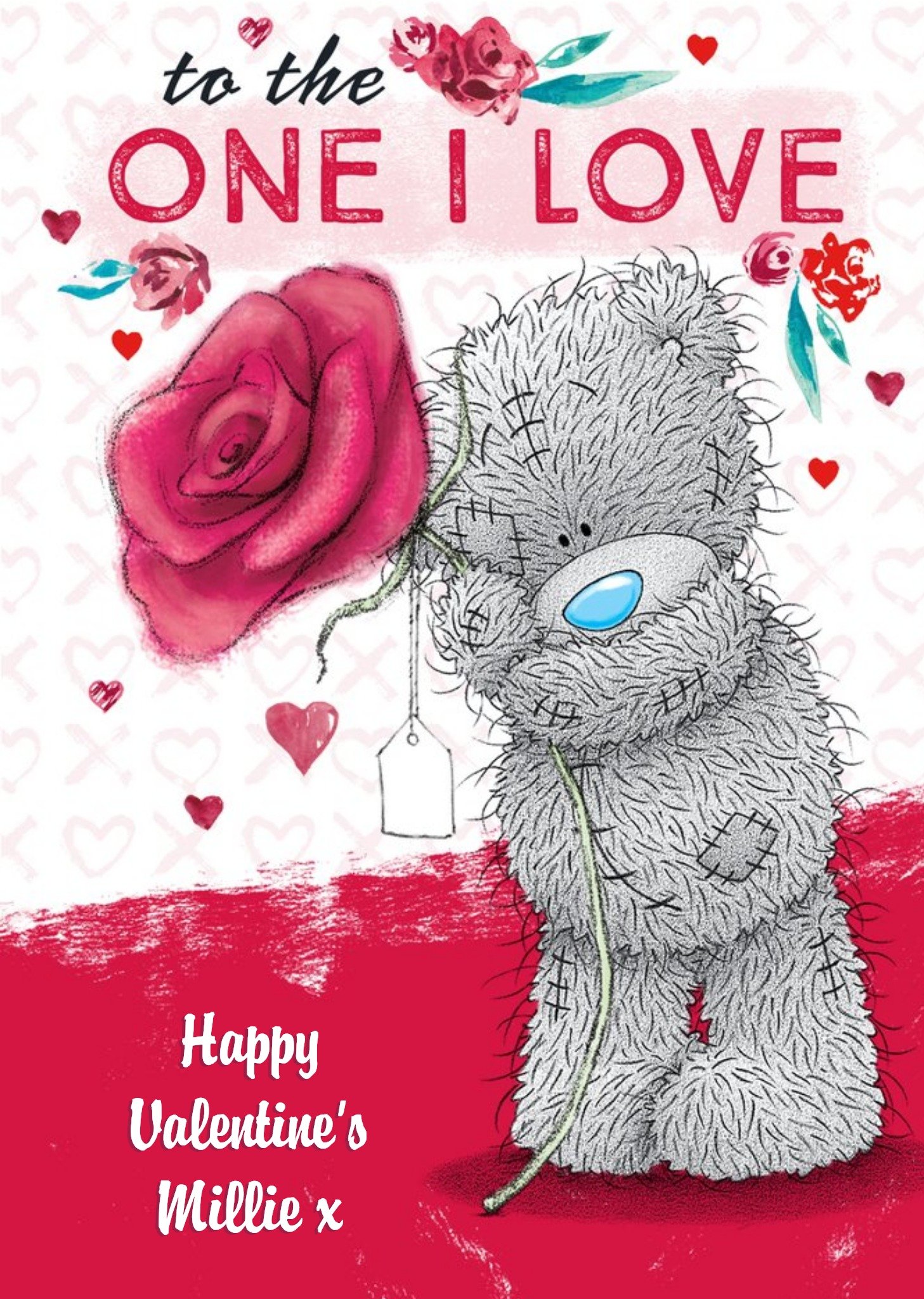 Me To You Carte Blanche One I Love Personalised Valentines Card, Large
