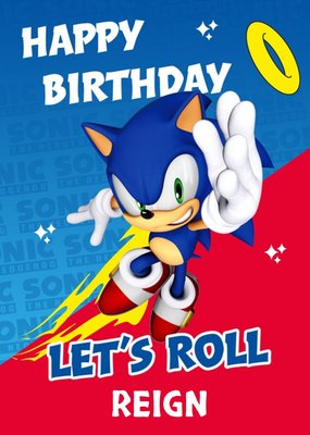 Sega Sonic Kids Happy Birthday Let's Roll Card