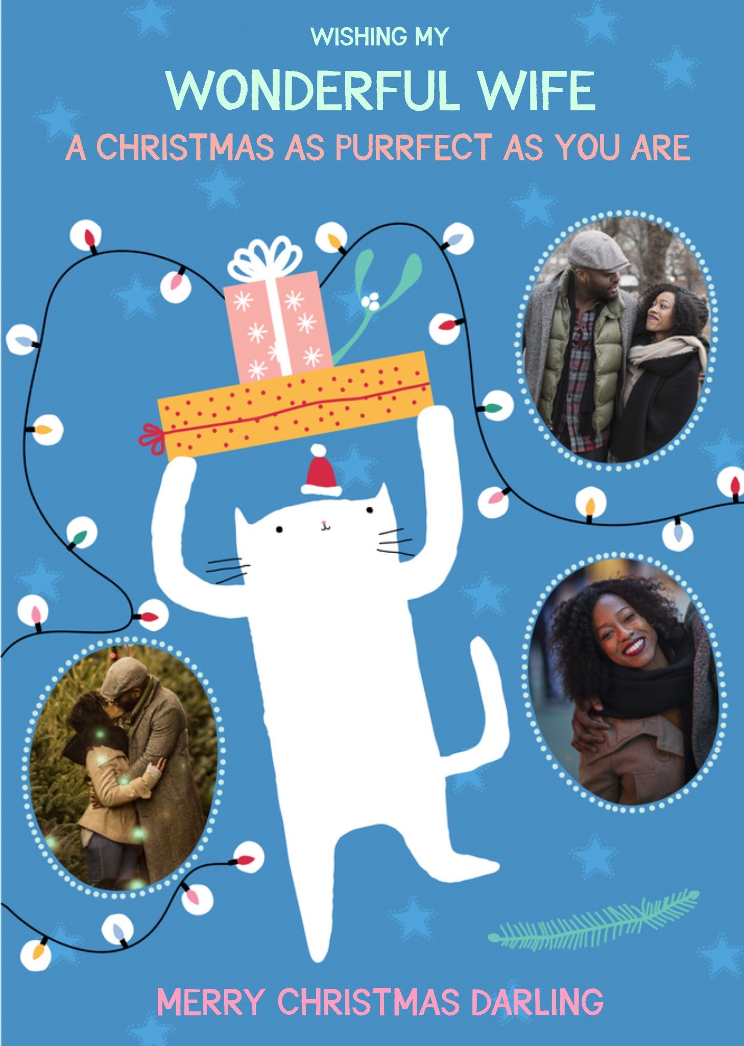 Moonpig Purrfect Photo Upload Christmas Card