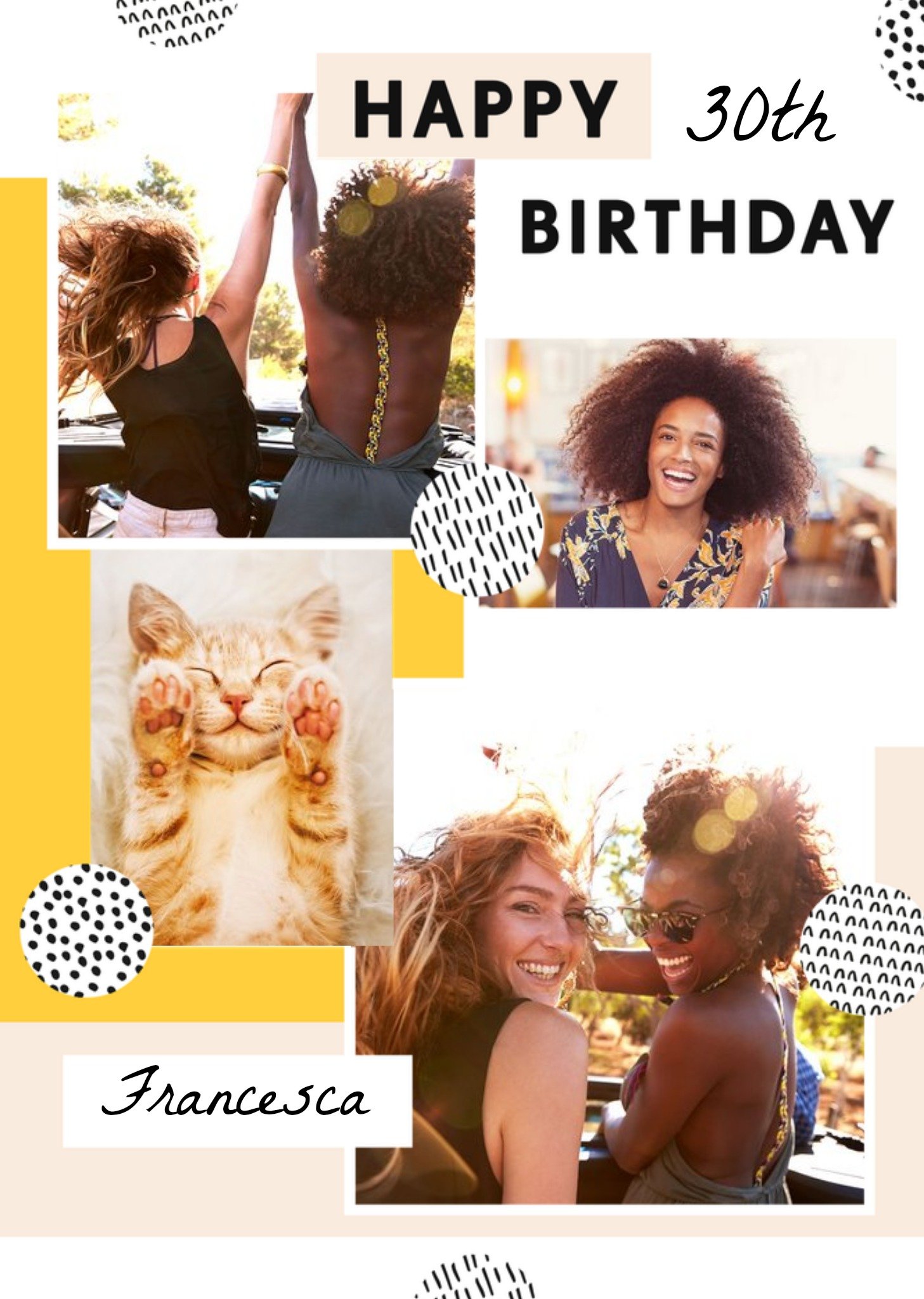 Moonpig Photo Frames Surrounded By Geometric Shapes Photo Upload Birthday Card