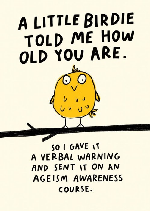 Old English Co. Cute Bird Birthday Card - 'A Little Birdie Told Me' Fun Greeting Card