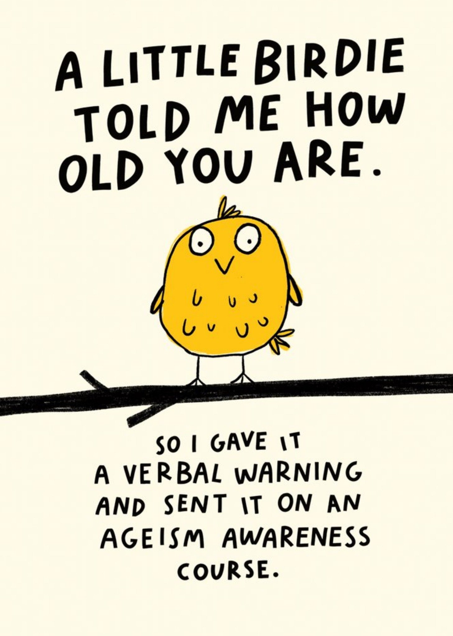 Moonpig Little Birdie Told Me Humourous Bird Illustrated Birthday Card