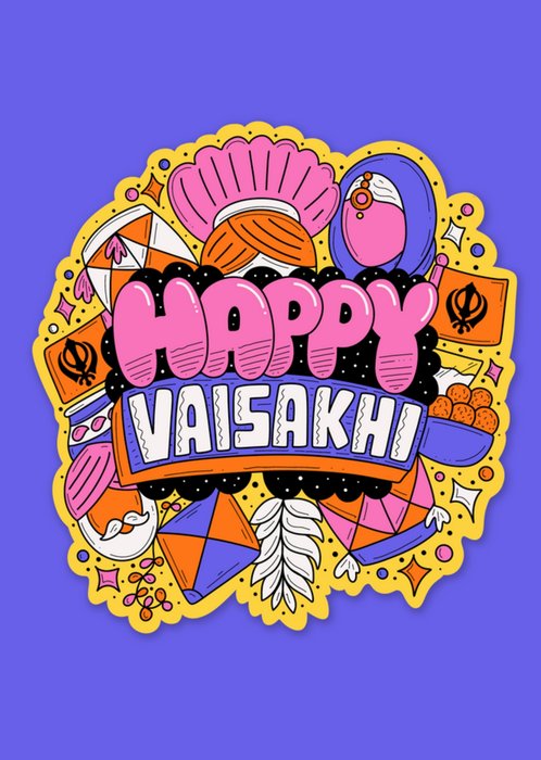 Harkiran Kalsi Illustrated Happy Vaisakhi Card
