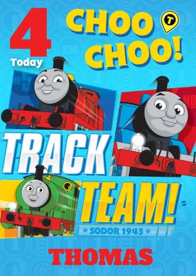 Thomas And Friends Choo Choo Track Team Birthday Card