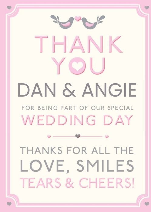 Hotchpotch Typographic Customisable Wedding Thank You Card