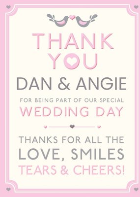 Hotchpotch Typographic Customisable Wedding Thank You Card