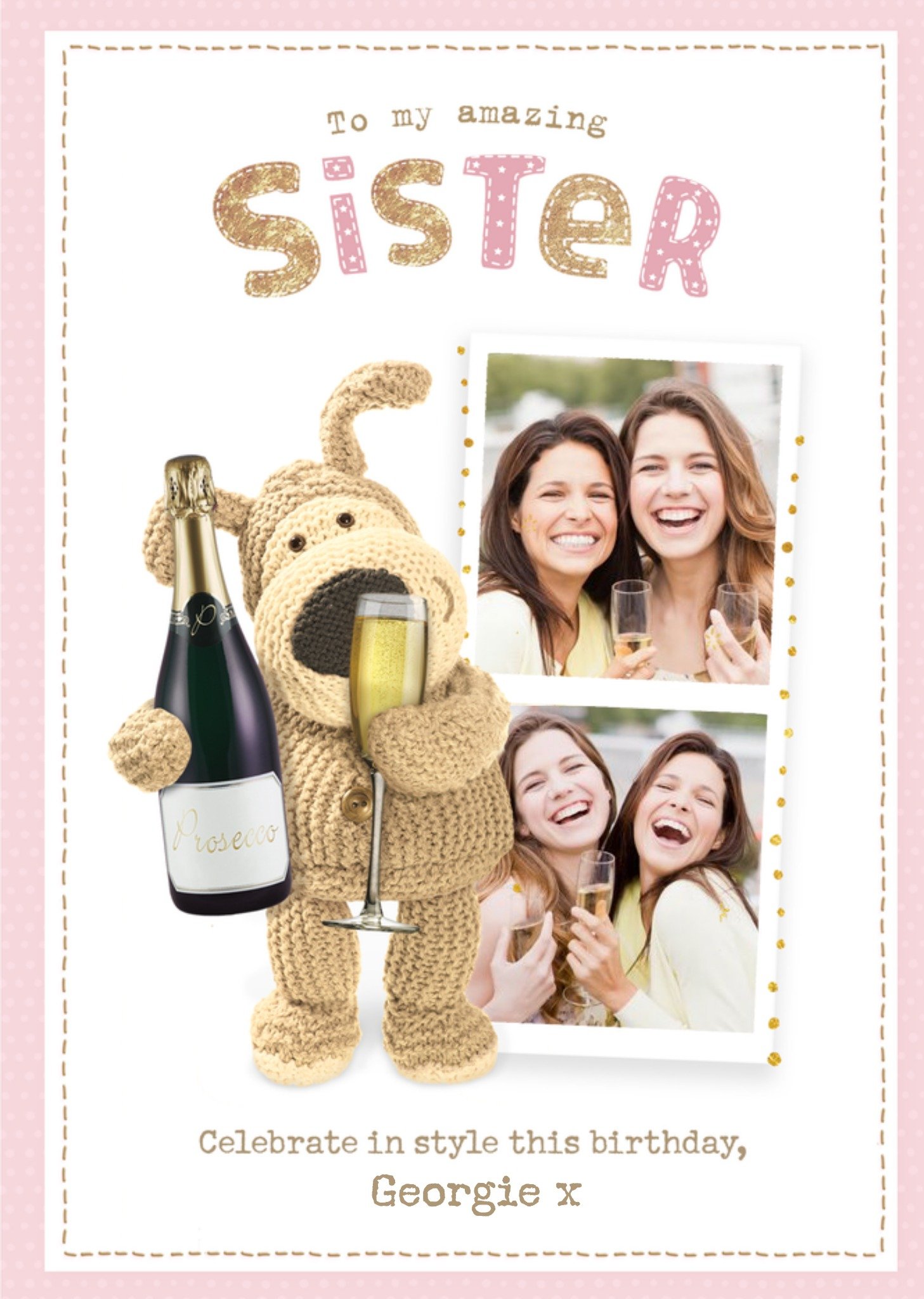Cute Boofle Photo Upload Card - To My Amazing Sister