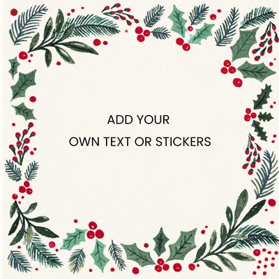 Festive Foliage Create Your Own Design Illustrated Christmas Card